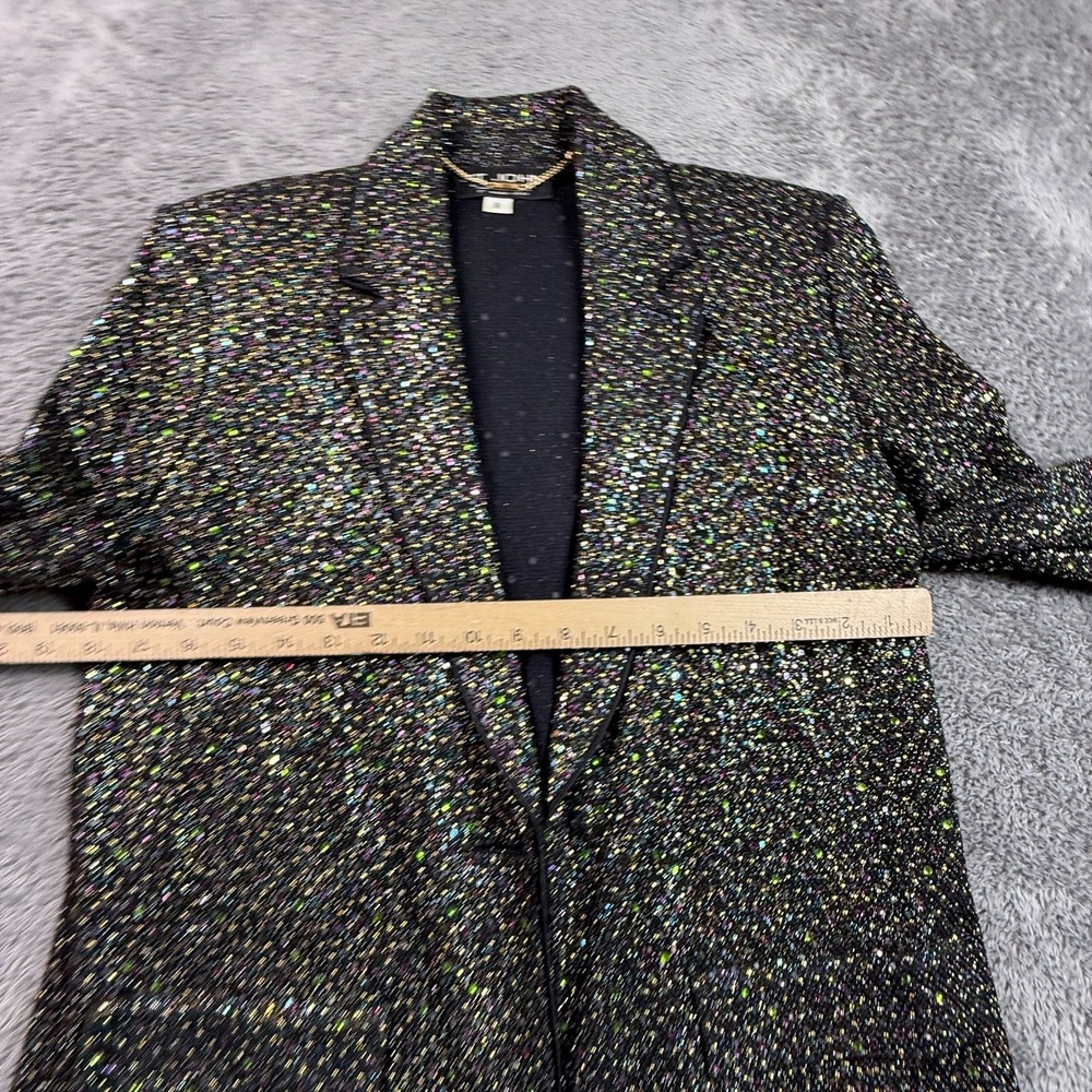 St. John Couture Marie Gray Womens 8 Sequin Embellished Blazer Black Beaded VTG - Picture 10 of 15